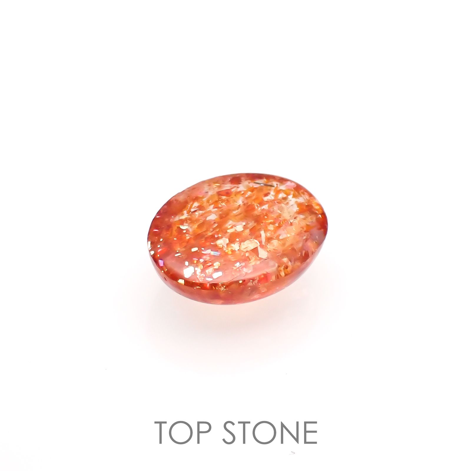 イリュージョンサンストーン(宝石名フェルドスパー) タンザニア産 1.84ct 識別済[211013338]9.2×7.2mm前後