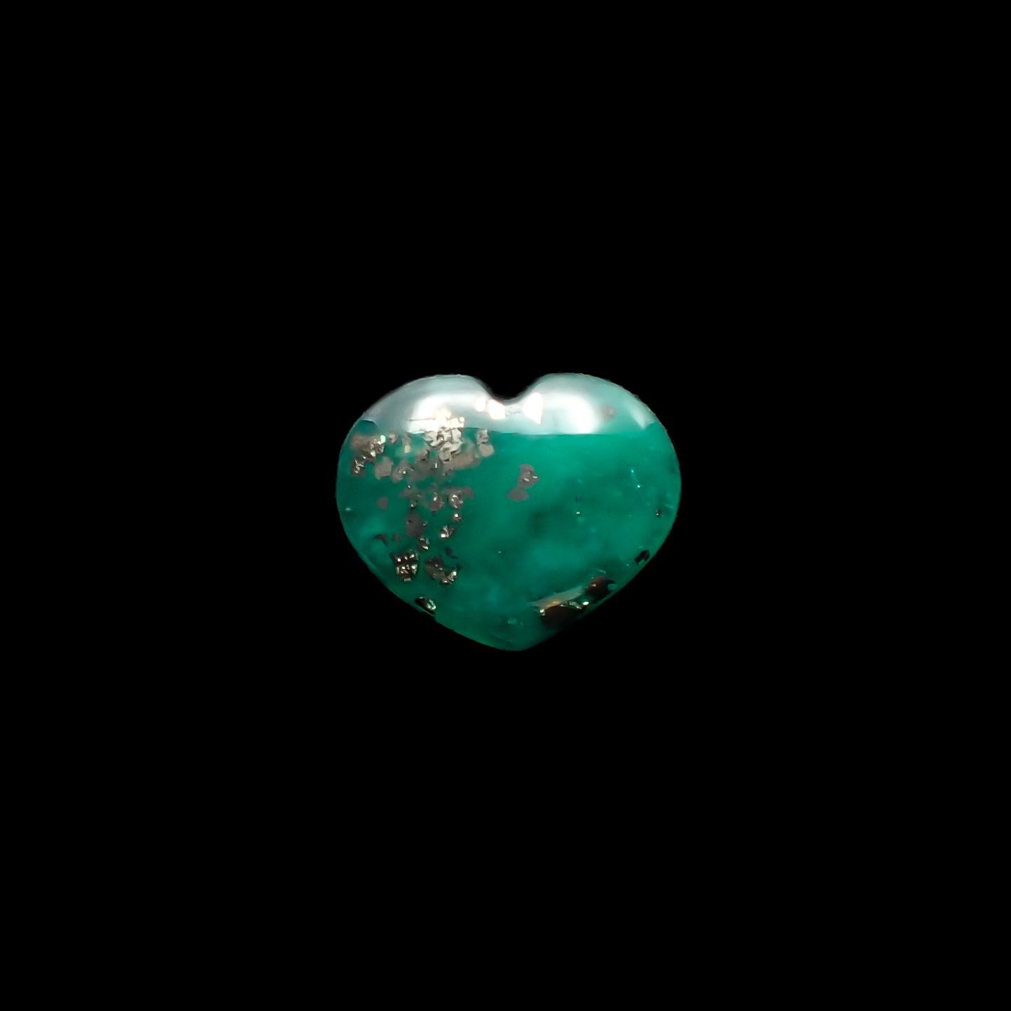 パイライトインエメラルド(宝石名パイライトインエメラルド) コロンビア・チボール鉱山産 2.122ct 彩珠鑑付[210711511]9×11.3mm前後