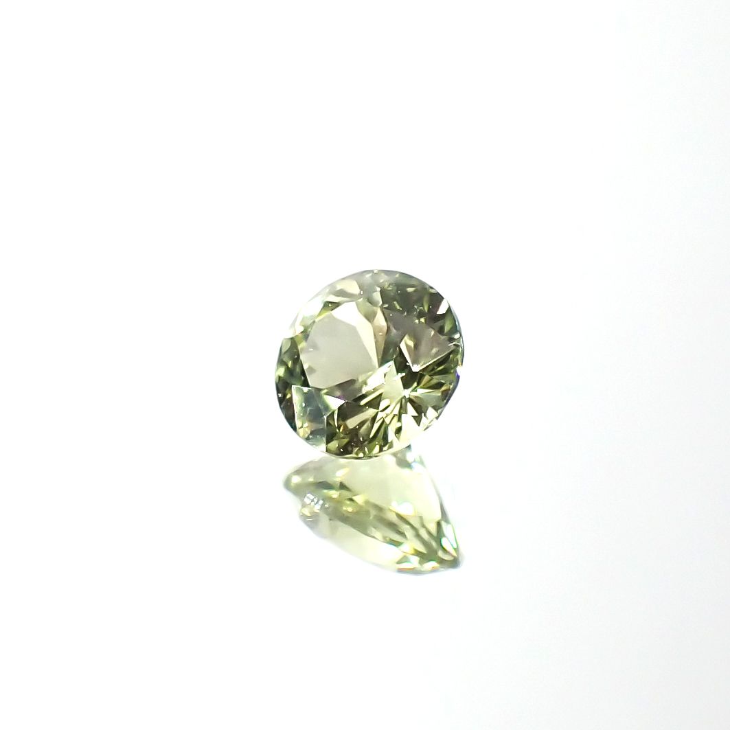 グリーンクリソベリル(宝石名クリソベリル)スリランカ/マダガスカル産 0.36ct 識別済[231225023]4.3x4.2mm前後