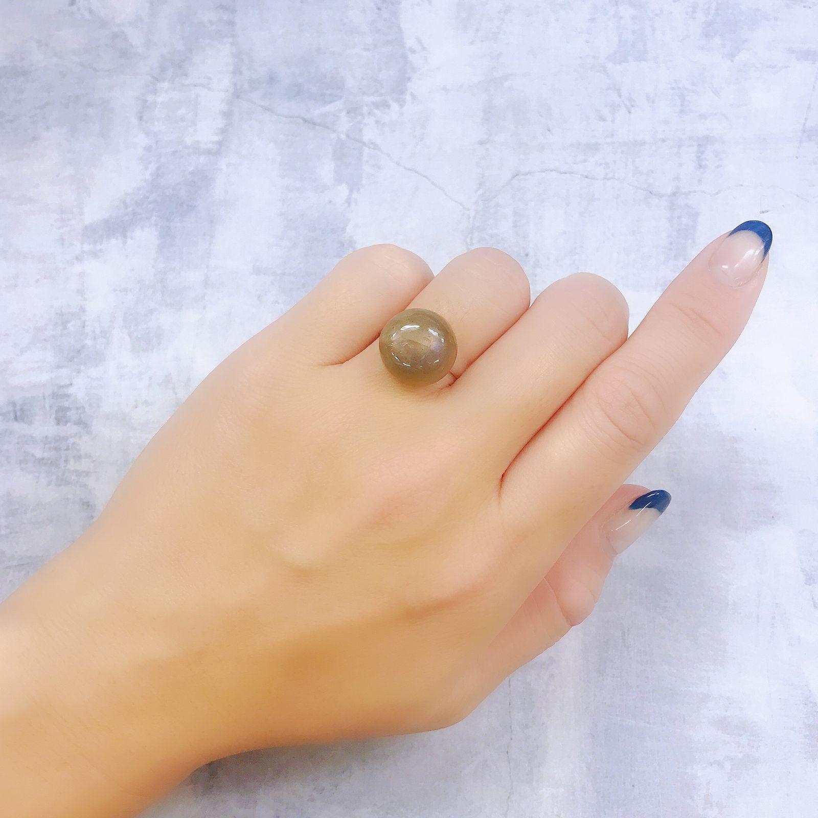 ピンクラブラドライト インド産 11.66ct[221119019]14.3x14mm前後