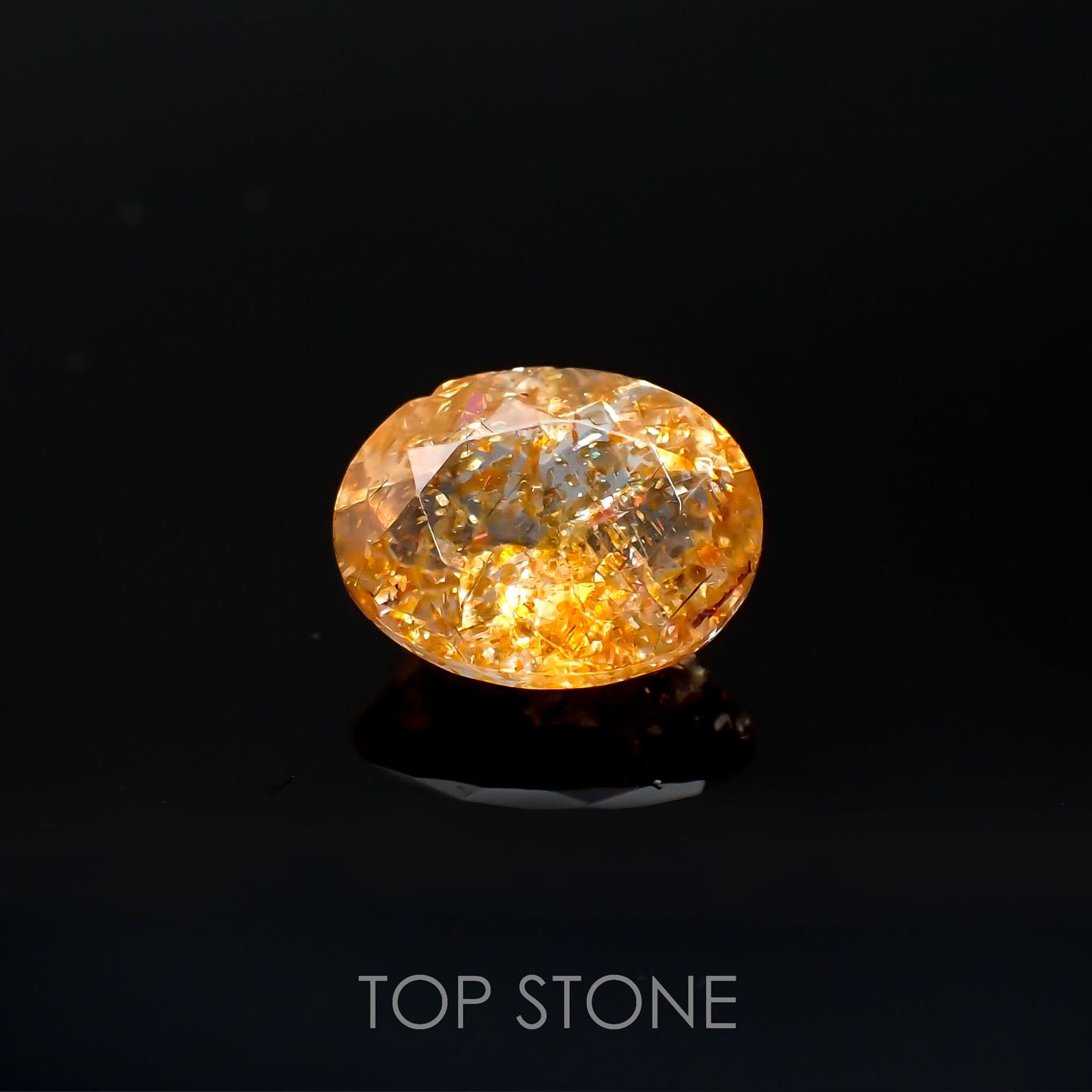 イリュージョンサンストーン インド産 1.77ct[220917577]8.9x7.1mm前後