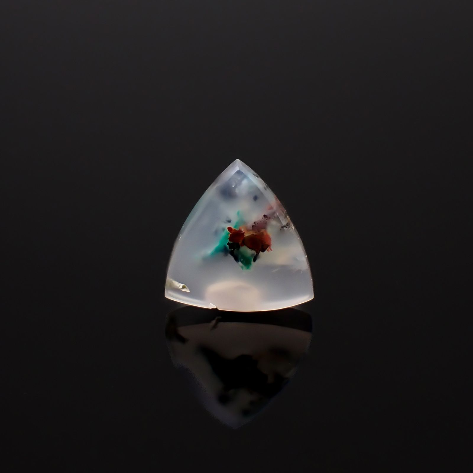 コッパークリソコラインカルセドニー インドネシア産 5.10ct / 13.1x12.8mm前後 [260932797]