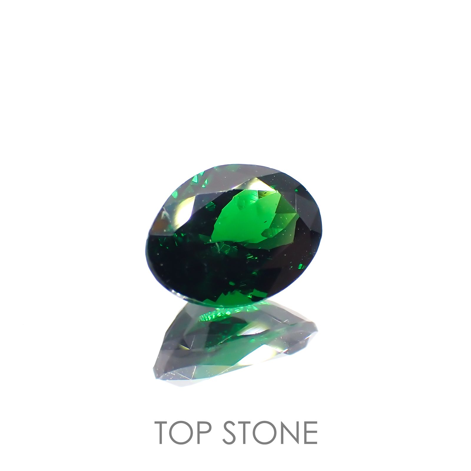 ツァボライト(宝石名グリーン グロッシュラー・ガーネット) タンザニア産 1.524ct ソ付(彩珠)[210310348]8.1×6.2mm前後