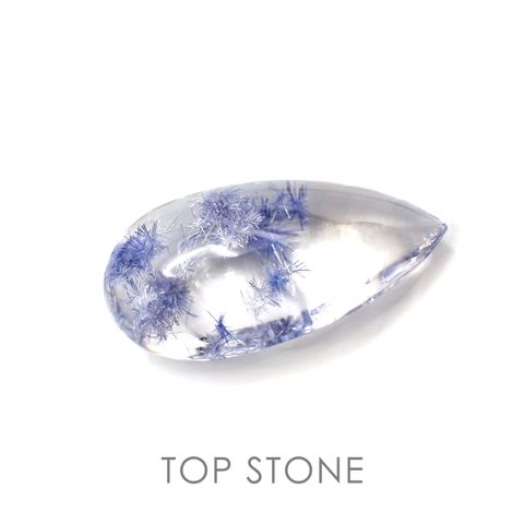 デュモルチェライトインクォーツ ブラジル産 14.59ct[21019208]23.2×11.8mm前後