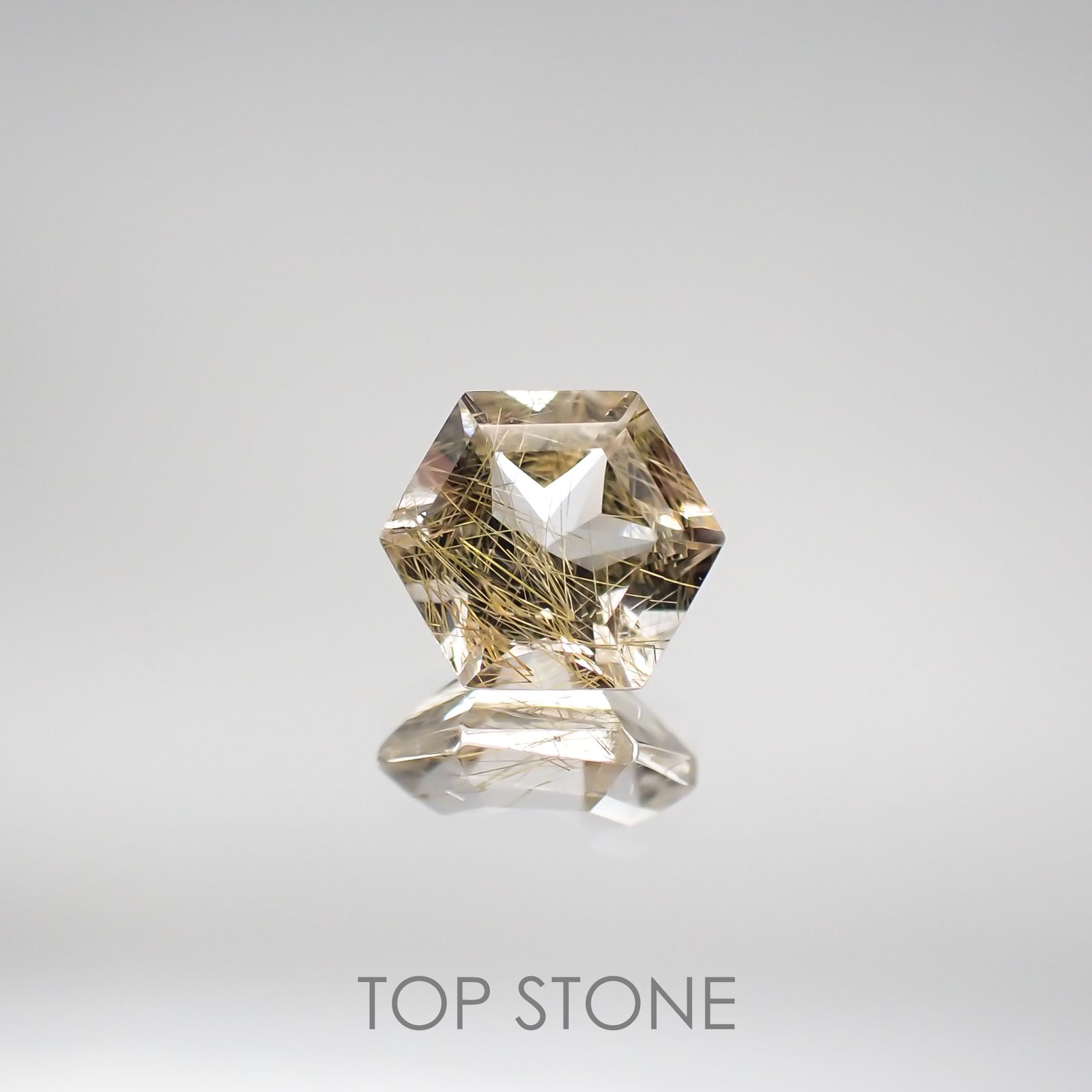 ◇ヘキサゴンカット◇ルチルクォーツSA ブラジル産 ルース 0.55ct[210611301]5.1×5.1mm前後
