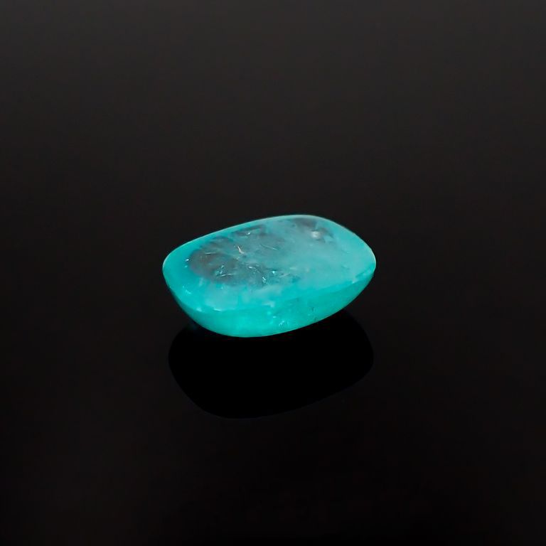 パライバトルマリンキャッツアイ(宝石名トルマリン/別名パライバ・トルマリン)ブラジル・キントス鉱山産 0.655ct ソ付(宝貴協)[221018765]6.3x5.1mm前後