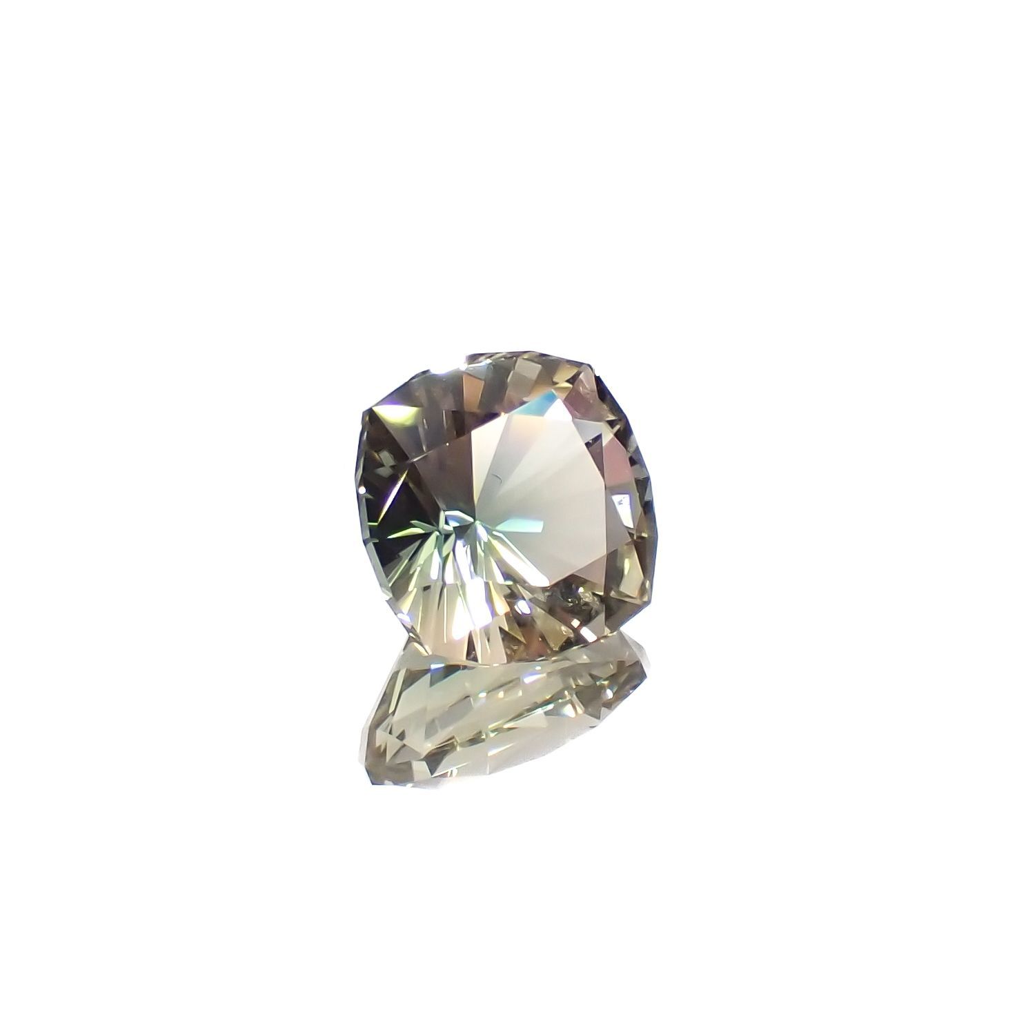 ◇カスタムカット◇バイカラーオレゴンサンストーン(宝石名ラブラドライト)アメリカ・オレゴン州産 2.83ct 識別済[230321115]9.1x9.1mm前後