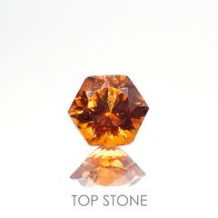 ◇ヘキサゴンカット◇ヘソナイトガーネット(宝石名ガーネット) スリランカ産 0.69ct 識別済[210912689]4.9×4.9mm前後