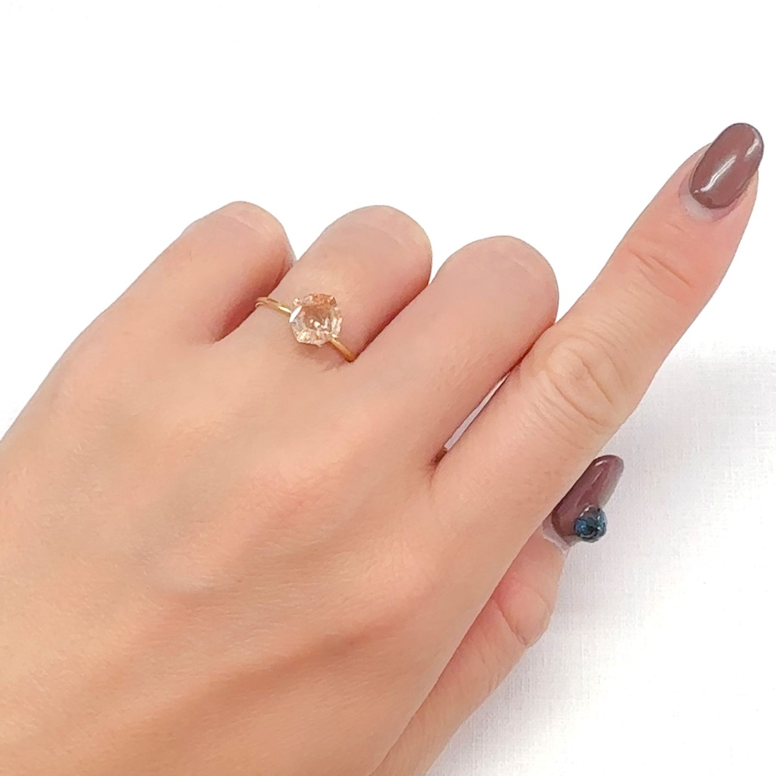 ◇カスタムカット◇イリュージョンサンストーン タンザニア産 1.12ct[240628263]7.4x7.4mm前後