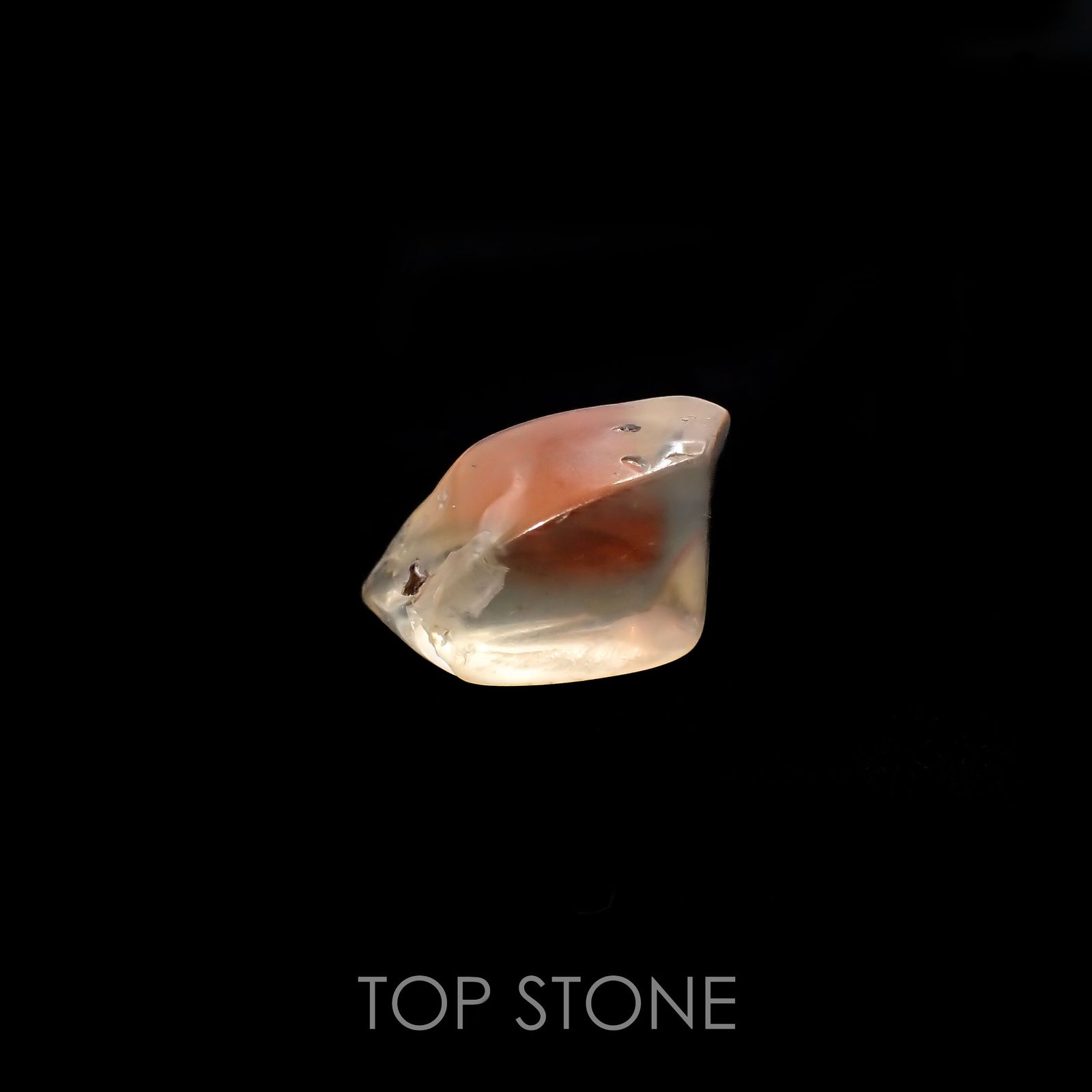 オレゴンサンストーン 原石スライス磨き アメリカ・オレゴン州産 5.88ct[220918002]15.9x8.5mm前後