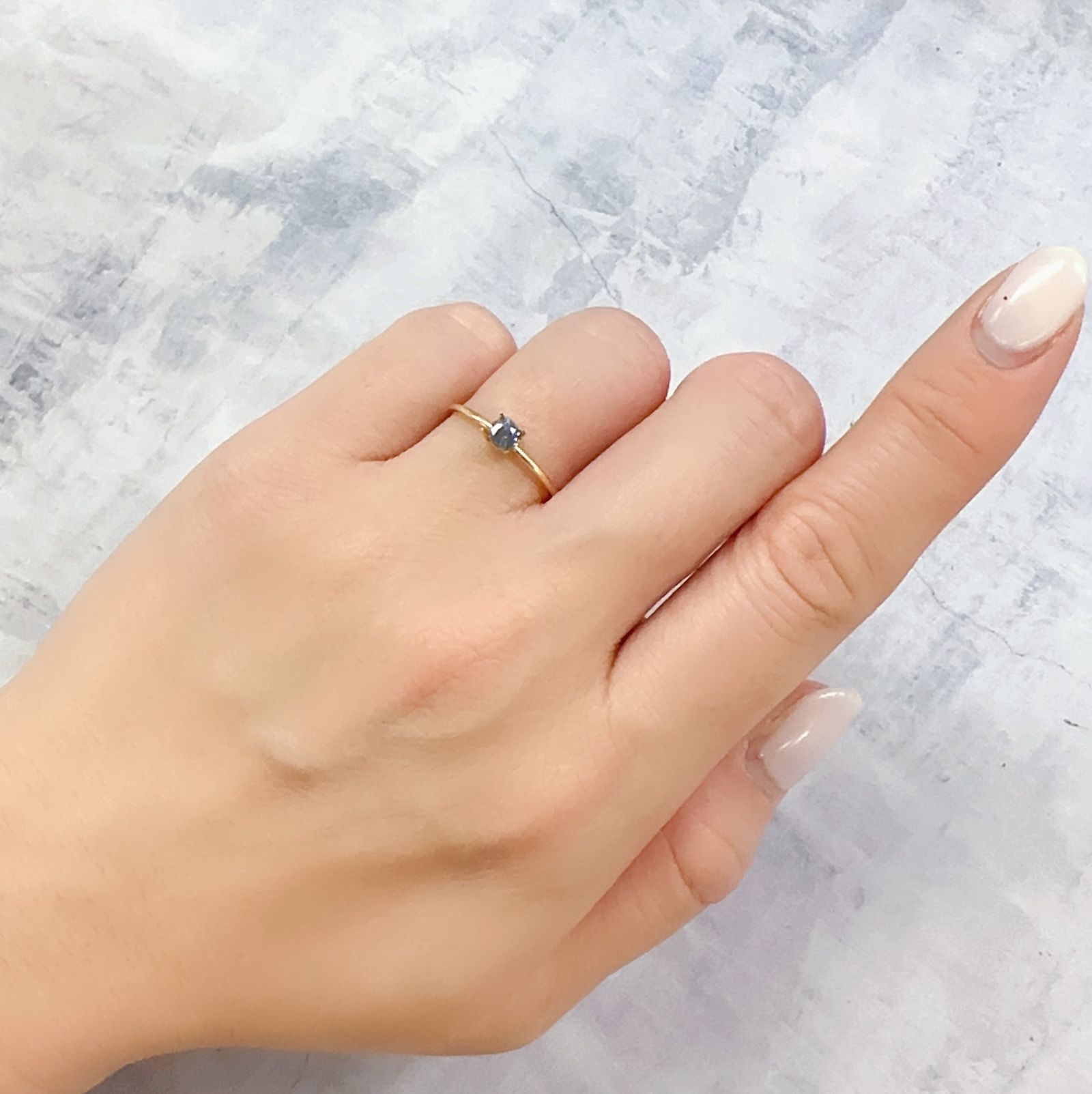 ◇ヘキサゴンカット◇グレイッシュブルースピネル(宝石名スピネル)ビルマ/マダガスカル産 0.23ct 識別済[230220653]3.3x3.2mm前後