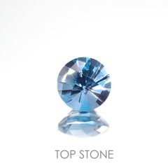 ◇チェッカーコンケーブカット◇ロンドンブルートパーズ ブラジル産 ルース 1.27ct[210913044]6.6×6.6mm前後