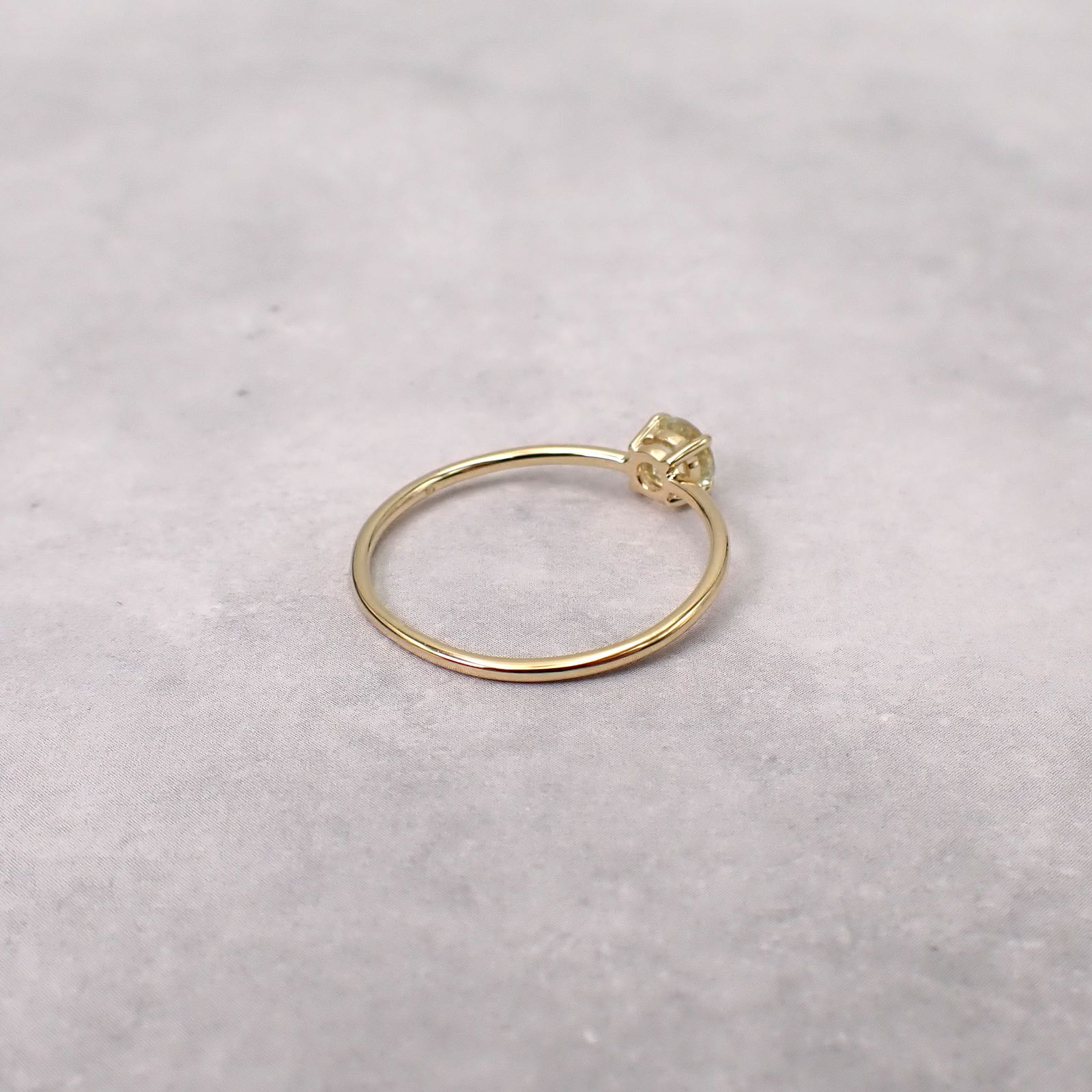 リング空枠：石留め▶シルキーイエローサファイア（お客様製作例）