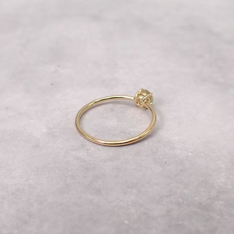 リング空枠：石留め▶シルキーイエローサファイア（お客様製作例）