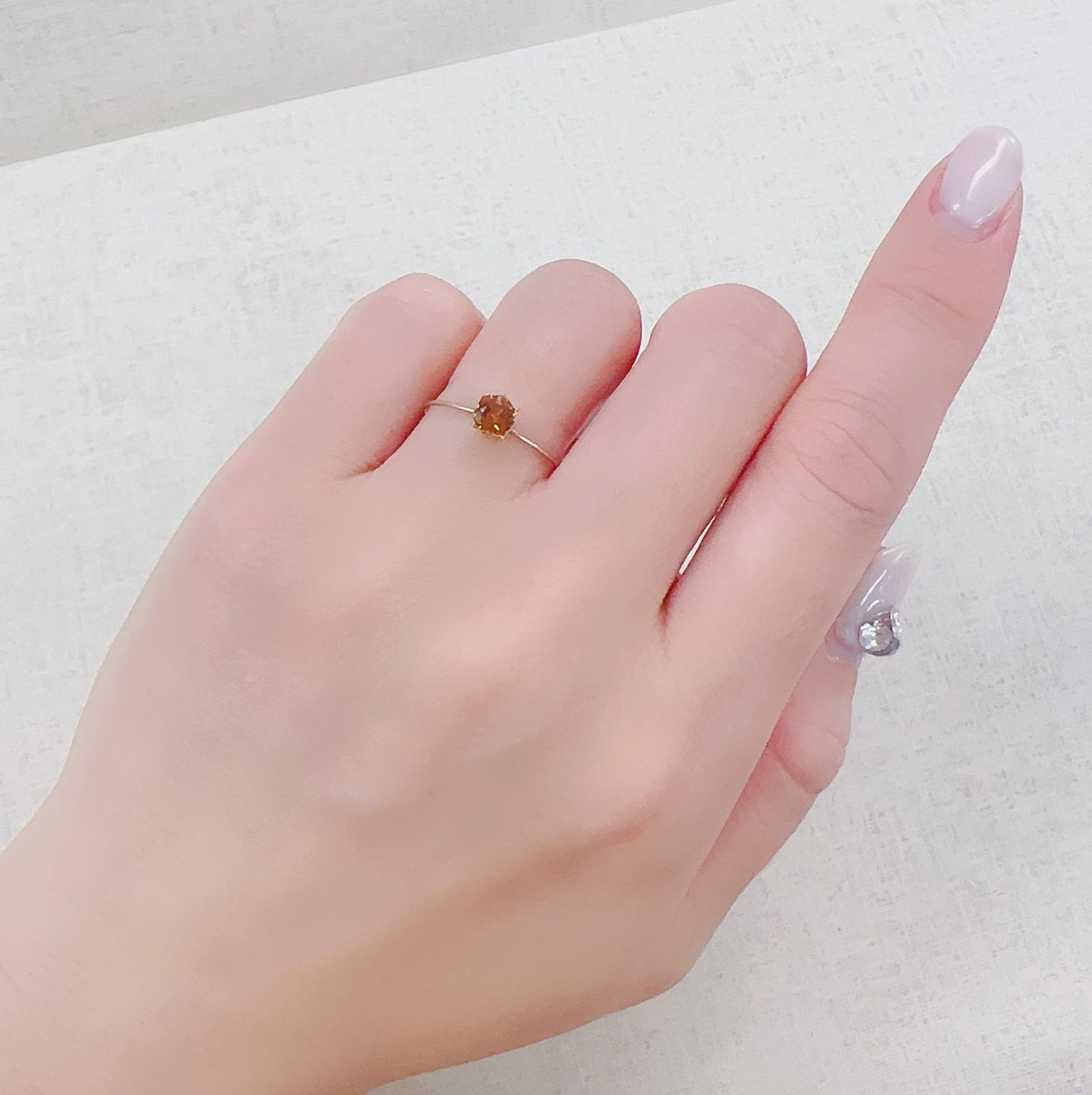 ◇ヘキサゴンカット◇ヘソナイトガーネット(宝石名ガーネット)スリランカ産 0.47ct 識別済[230421612]4.5x4.5mm前後