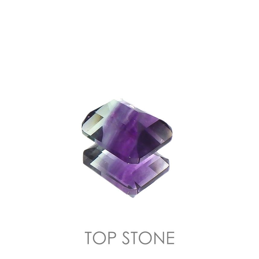 パーティカラーフローライト(宝石名フルオライト)ブラジル産 4.45ct 識別済[220115084]10.1x8.1mm前後