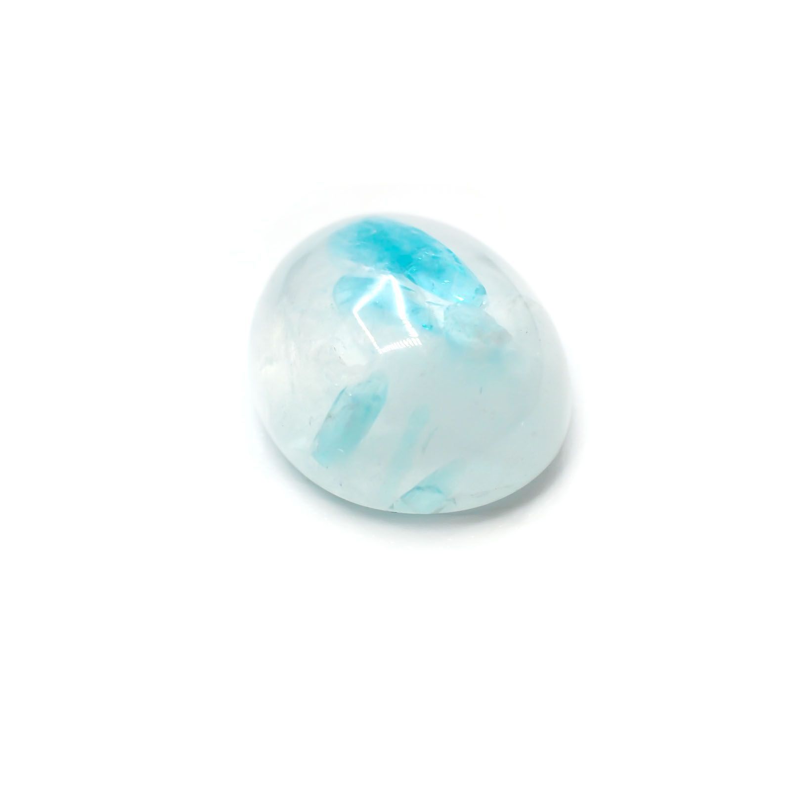 パライバトルマリンインクォーツ ブラジル産 ルース 3.69ct[210310306]10.8×8.8mm前後
