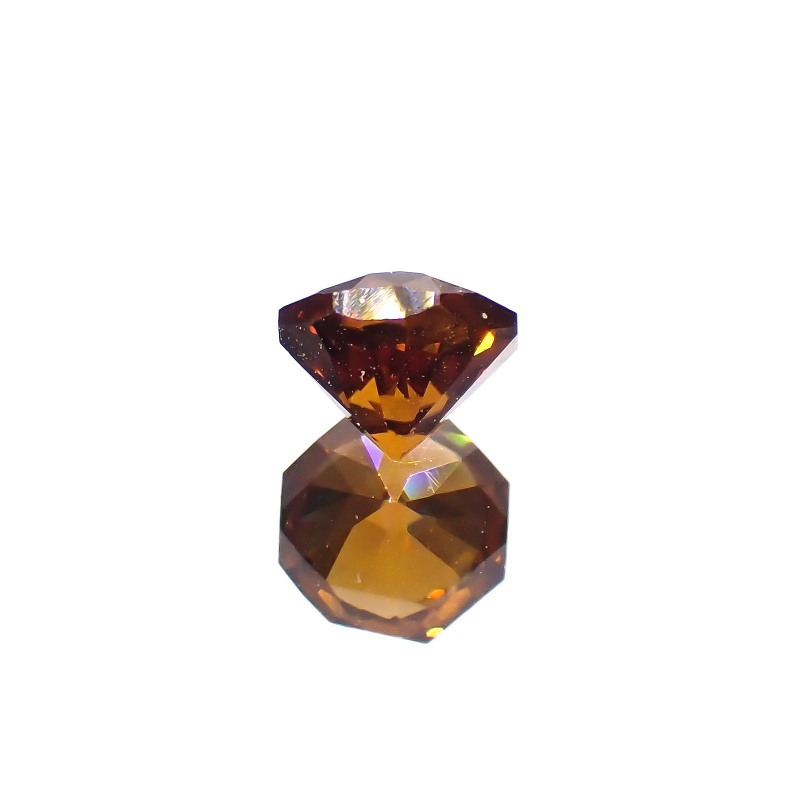 ◇オクタゴンカット◇オレンジジルコン(宝石名ジルコン)スリランカ/カンボジア産 0.85ct 識別済[230220703]5x4.9mm前後