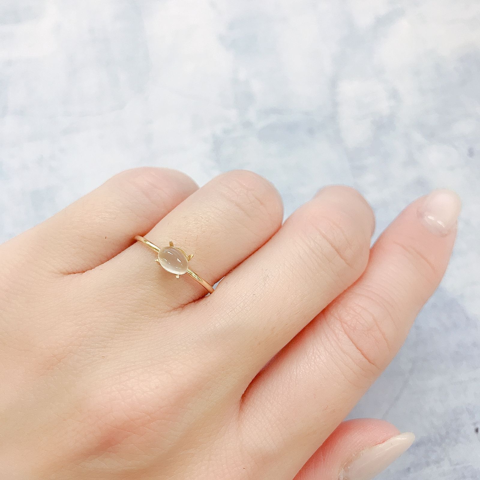 ムーンストーンキャッツアイ(宝石名ムーンストーン・キャッツアイ)インド産 0.36ct 識別済[220515790]5.7x3.9mm前後
