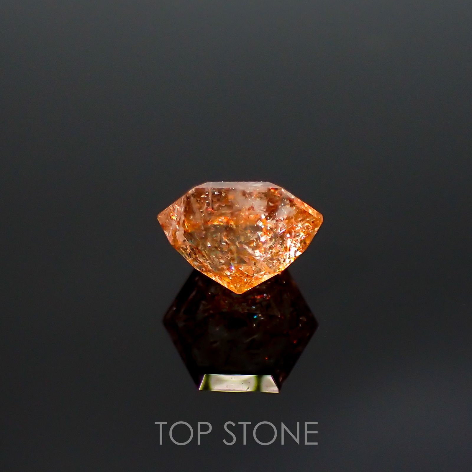 ◇ヘキサゴンカット◇イリュージョンサンストーン インド産 1.24ct[220115493]6.5x6.5mm前後