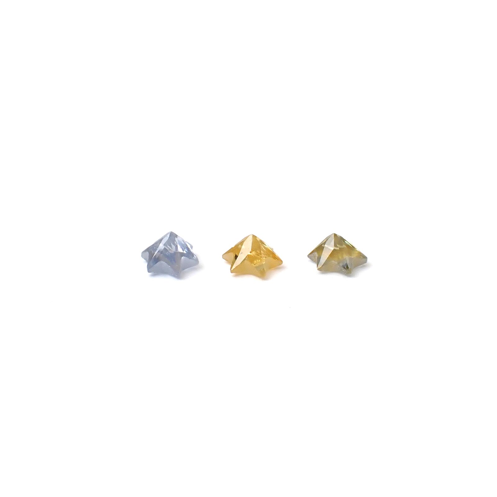 ◇カスタムカット◇サファイア カラーグラデーション3個セット スリランカ/マダガスカル産 0.29ct(3pcs合計) / 3.1x3.1mm前後 [260632329]