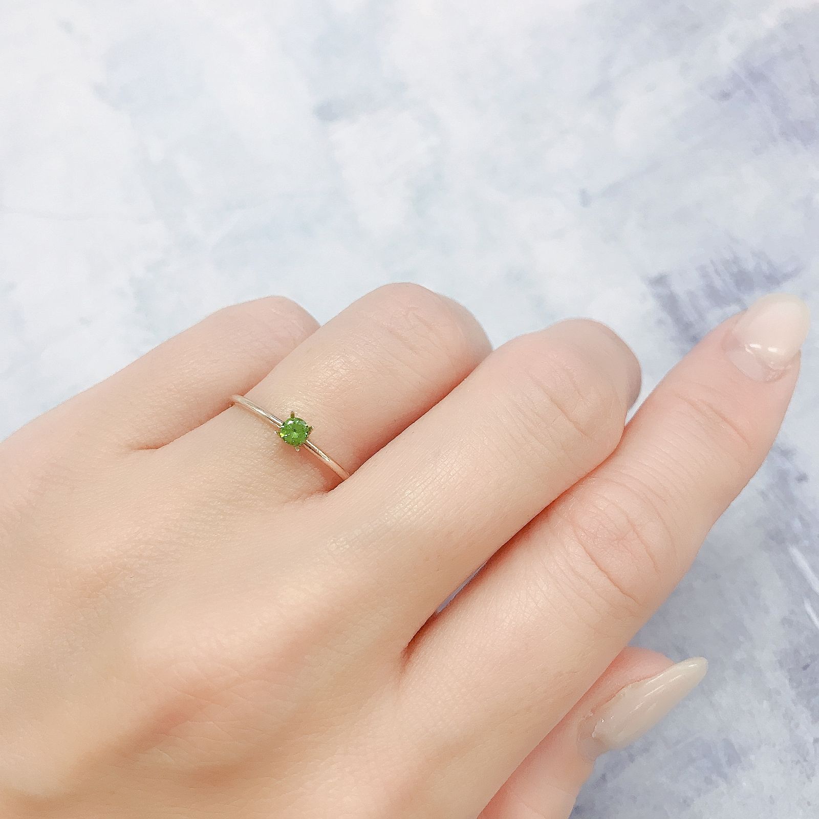 デマントイドガーネット(宝石名デマントイド・ガーネット)ロシア産 0.12ct 識別済[220616481]2.9x2.9mm前後