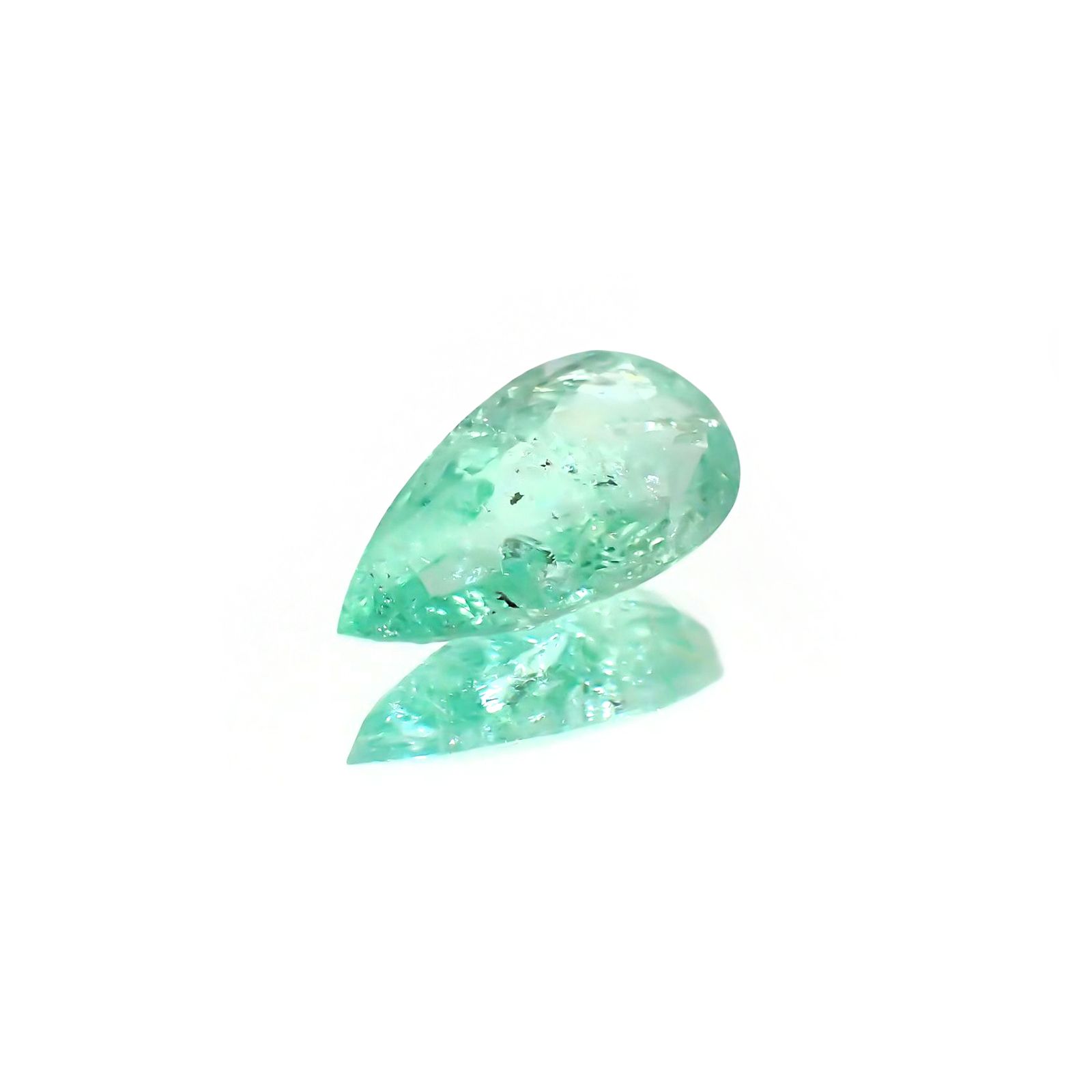 パライバトルマリン(宝石名トルマリン/別名パライバ・トルマリン) モザンビーク産 ソ付(宝貴協) 3.783ct / 14.8×8.1mm前後 [21019383]