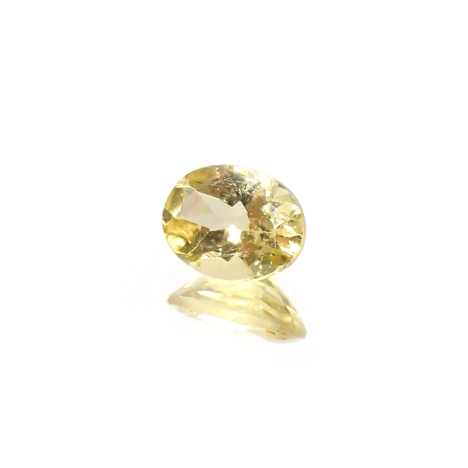 レモンイエローアパタイト(宝石名アパタイト) メキシコ産 識別済 1.25ct / 8x6.2mm前後 [210913228]