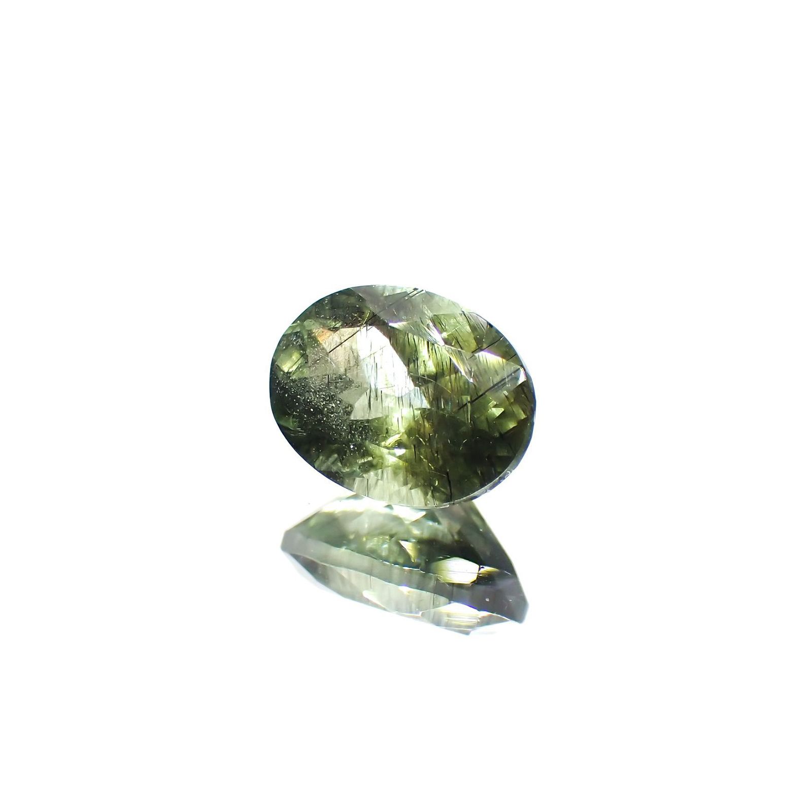 ルドウィジャイトインペリドット(宝石名ルドウィジャイトインペリドット) パキスタン産 識別済 1.52ct / 8x6.2mm前後 [260413493]