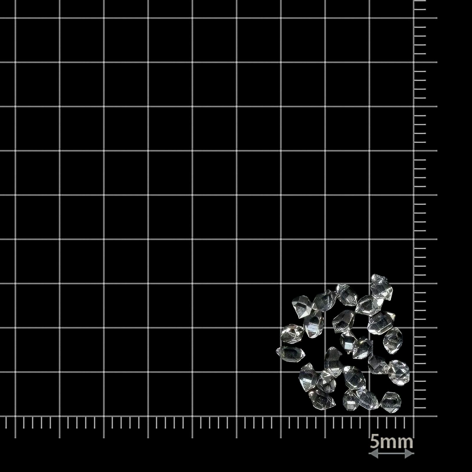 ◇メレセット◇ハーキマーダイヤモンド 原石 アメリカ・ニューヨーク州産 1.75ct / 2.8-3.5x1.5-2.3mm前後 [260231700]