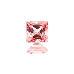 ◇プリンセスカット◇パパラチャサファイア ソーティング付き スリランカ産 ルース 0.096ct[20117822]2.4×2.4mm前後