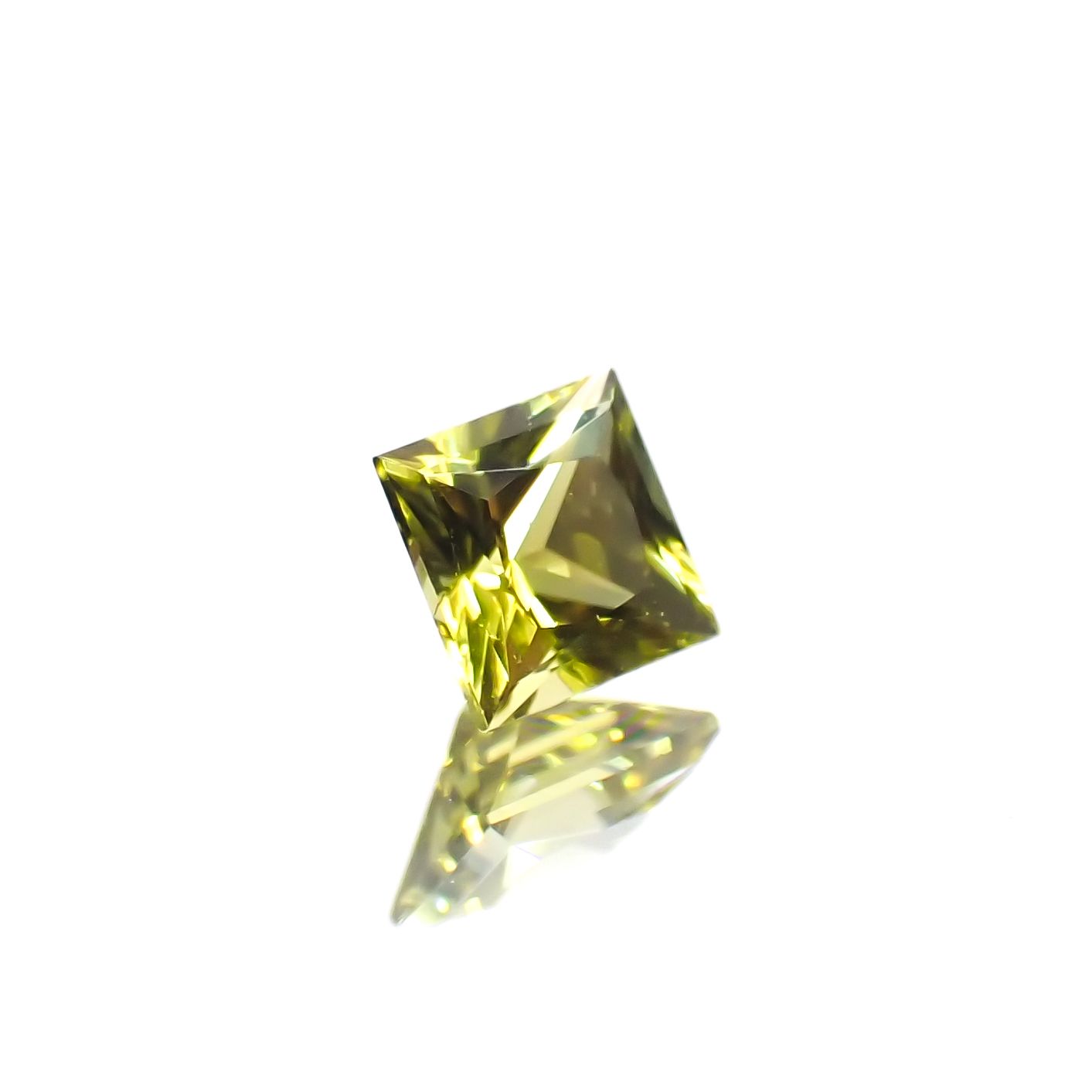 ◇プリンセスカット◇カナリートルマリン ザンビア・カナリー鉱山産 0.14ct[230823150]2.9x2.9mm前後
