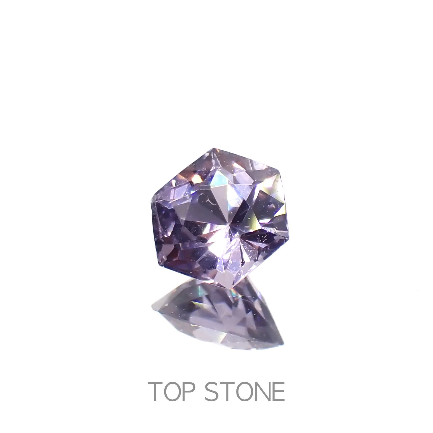 ◇ヘキサゴンカット◇パープルスピネル(宝石名スピネル)ビルマ/マダガスカル産 0.47ct 識別済[230220656]4.6x4.5mm前後