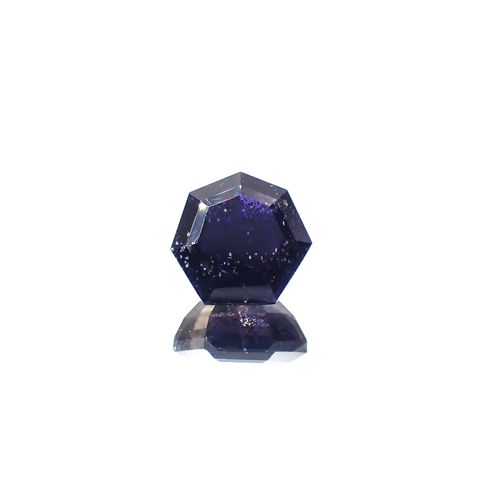 ◇オクタゴンカット◇アイオライトサンストーン(宝石名アベンリュリン・アイオライト)ブラジル産 4.062ct ソ付(彩珠)[231224587]10.2x9.8mm前後
