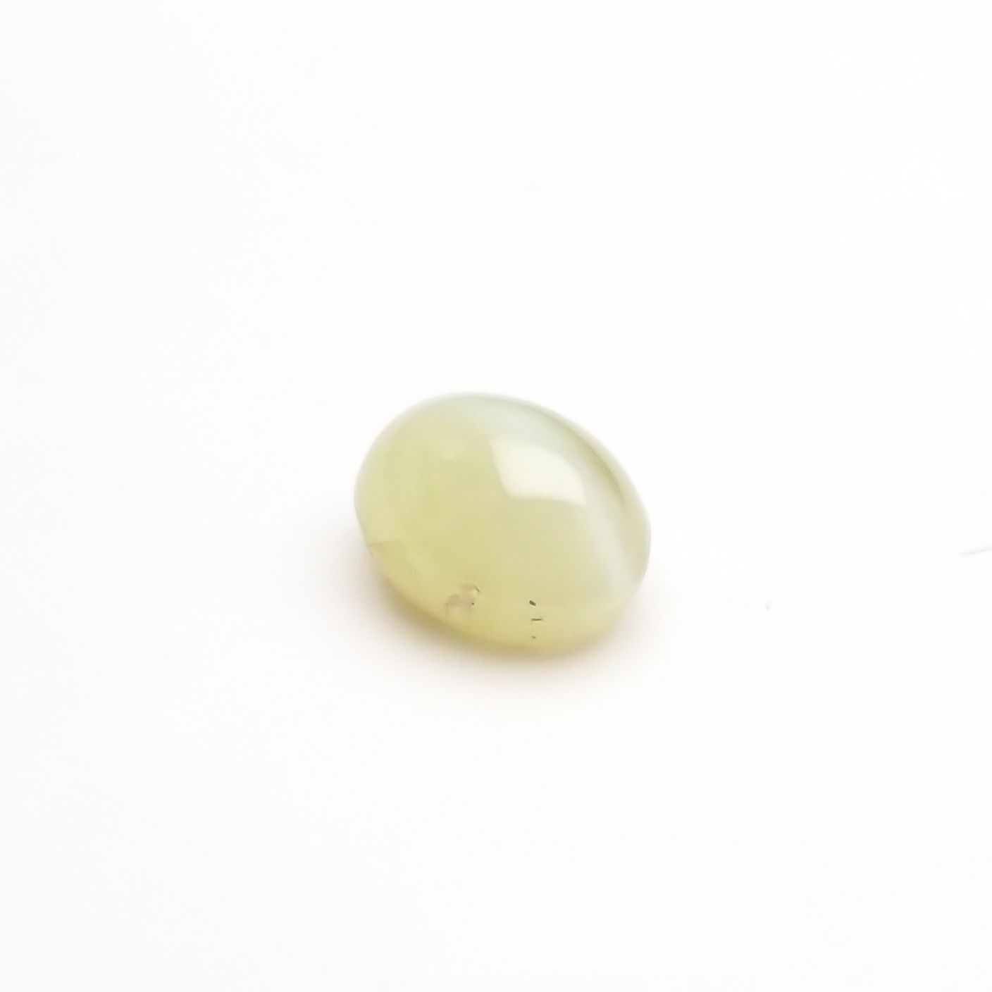 クリソベリルキャッツアイ(宝石名クリソベリル・キャッツアイ) スリランカ産 1.122ct ソ付(彩珠)[210711492]6.3×4.5mm前後