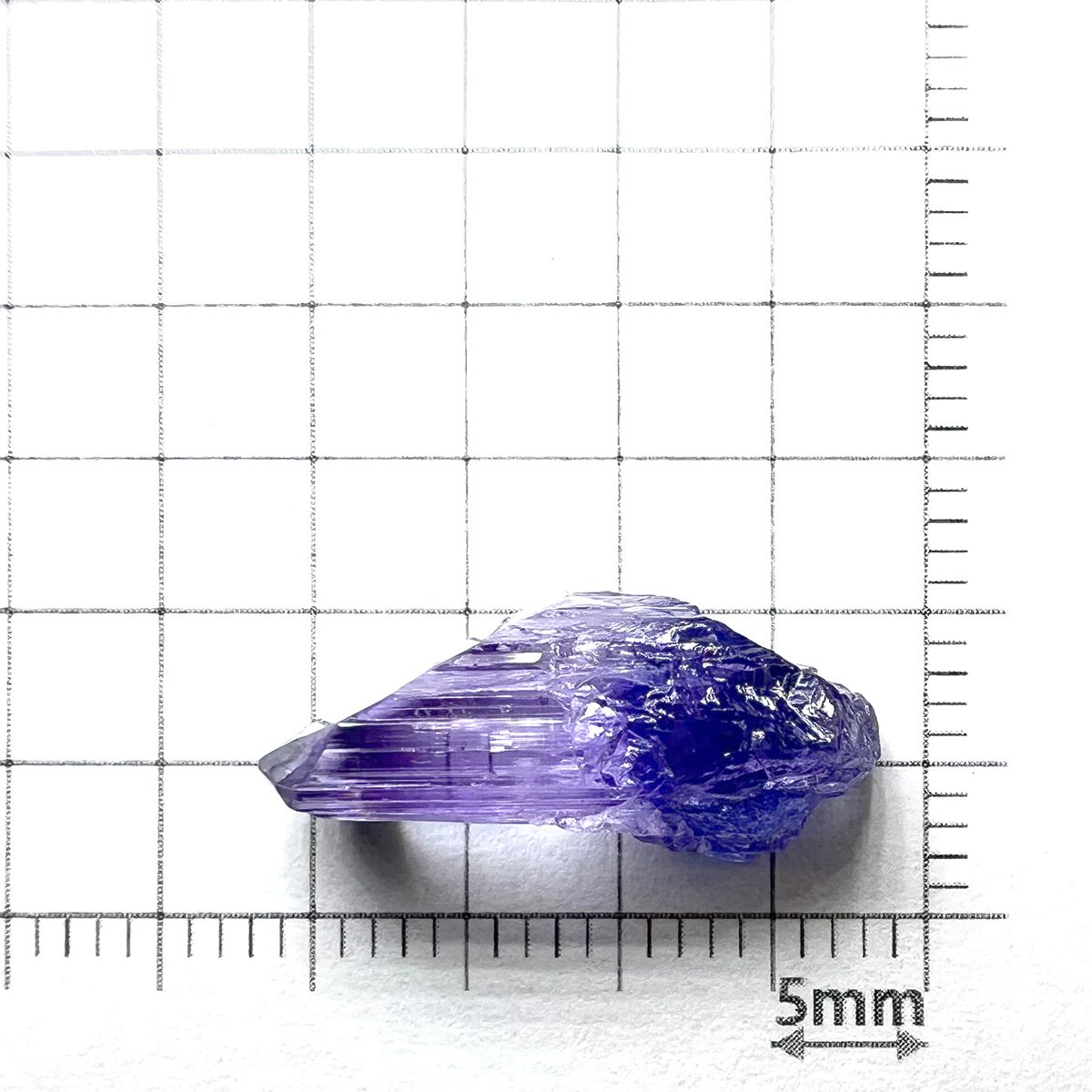 バイカラータンザナイト 原石(宝石名バイカラー・ゾイサイト)タンザニア産 8.700ct ソ付(彩珠)[231023845]19.2x7.6mm前後