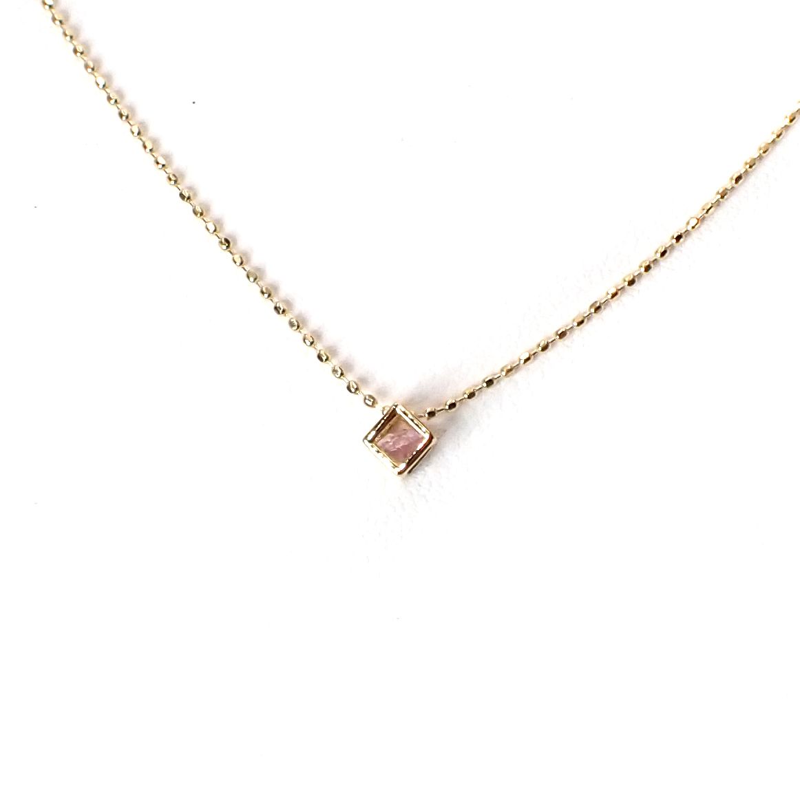 ◇K18 Reinette（レネット）◇ピンクサファイア | キューブボックスデザイン [チャーム/ペンダントトップ※チェーン別売り]