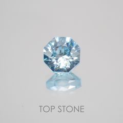 ◇オクタゴンカット◇ジルコン(宝石名ジルコン) カンボジア産 0.99ct 識別済[210410487]5×5mm前後