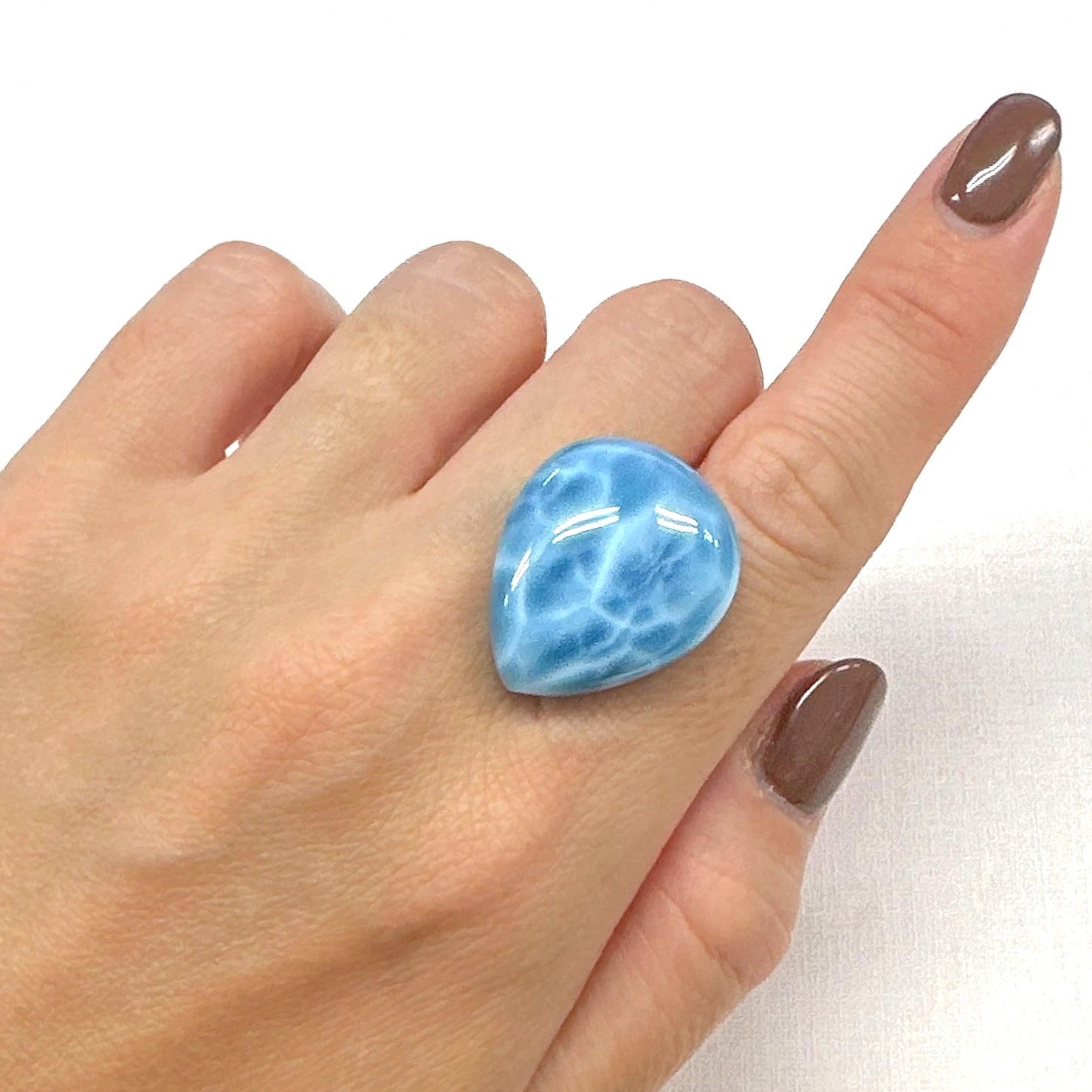 ラリマー ドミニカ共和国産 44.34ct [241029304]25.2x20.8mm前後