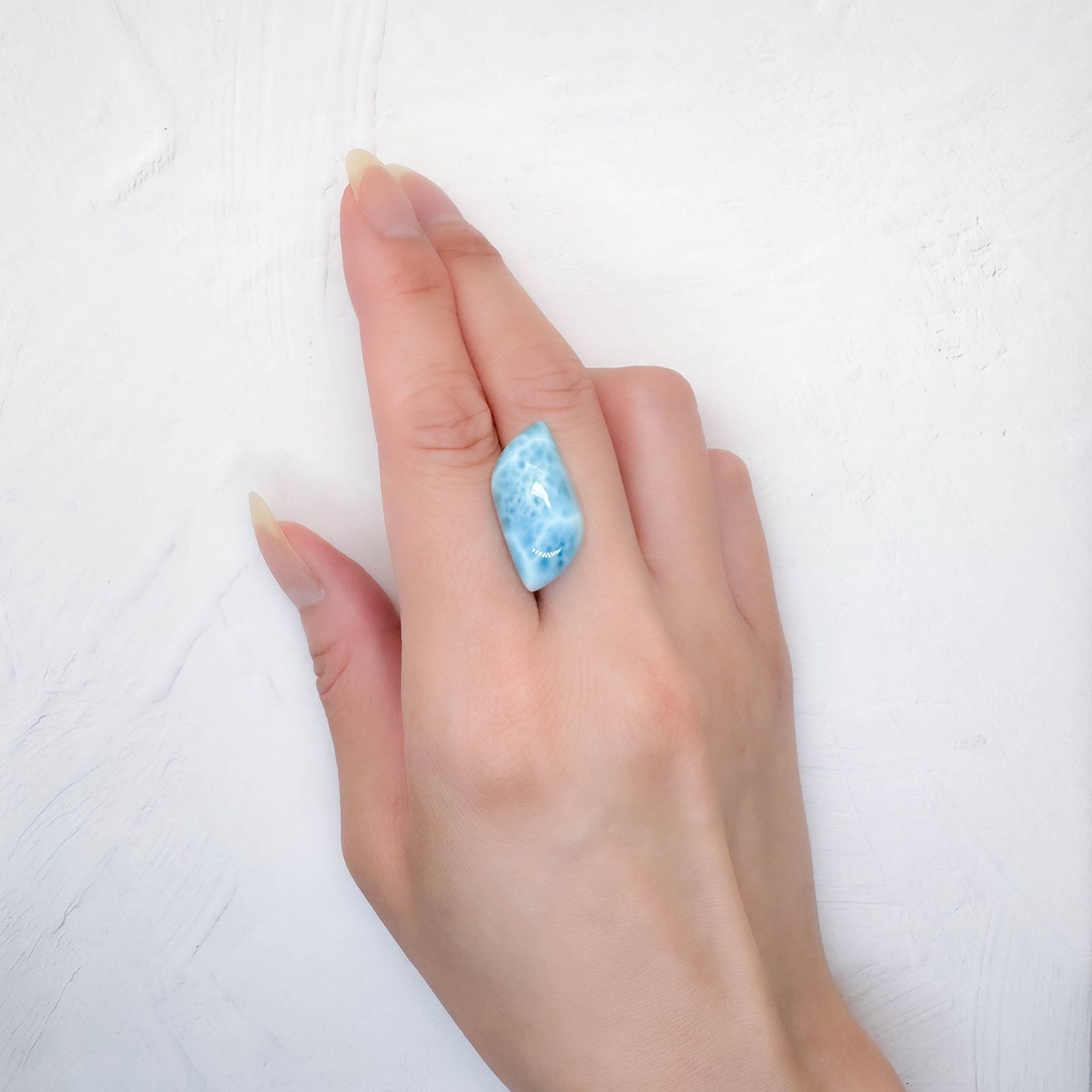 ◇カスタムカット◇ラリマー ドミニカ共和国産 20.79ct / 24.5x15mm前後 [250630549]