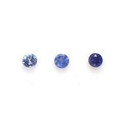 ベニトアイト カラーグラデーション3pcsセット アメリカ・カリフォルニア州産 0.17ct(3pcs合計) / 2.2x2.2mm前後 [230220503]
