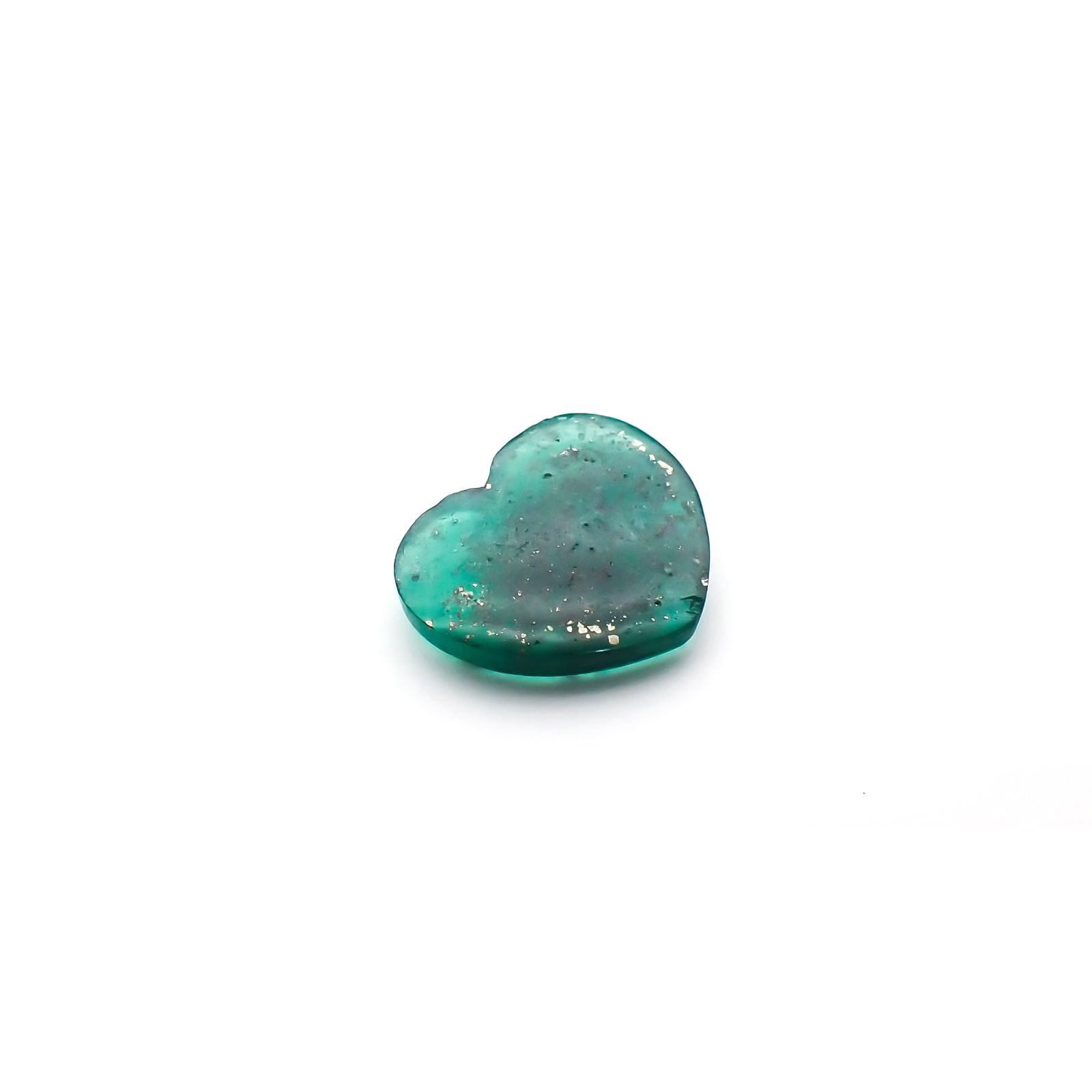パイライトインエメラルド(宝石名パイライトインエメラルド) コロンビア・チボール鉱山産 2.584ct 彩珠鑑付[250611502]10.3×12mm前後