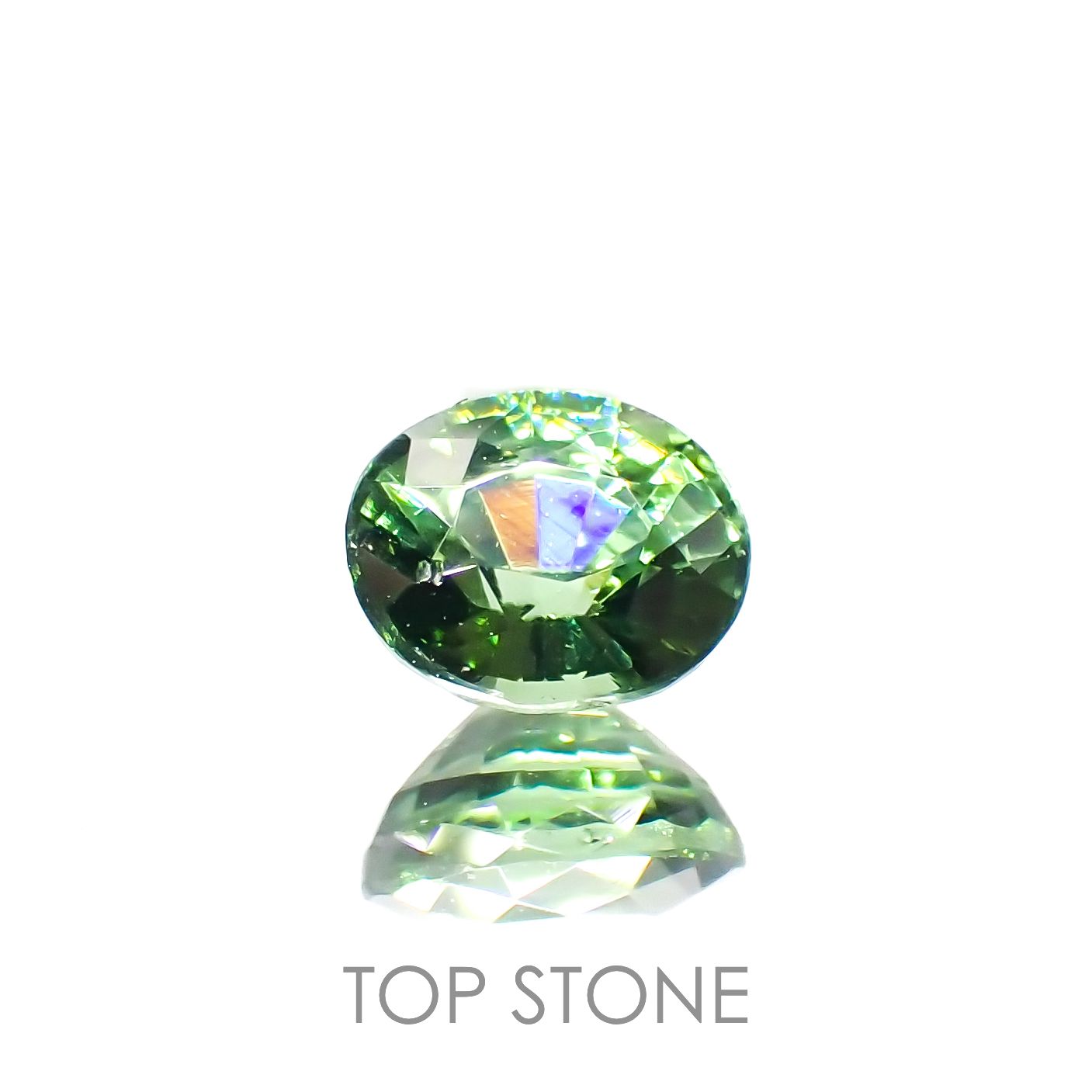 グリーンジルコン(宝石名ジルコン)スリランカ/カンボジア産 0.64ct 識別済[230220687]5.2x4.4mm前後