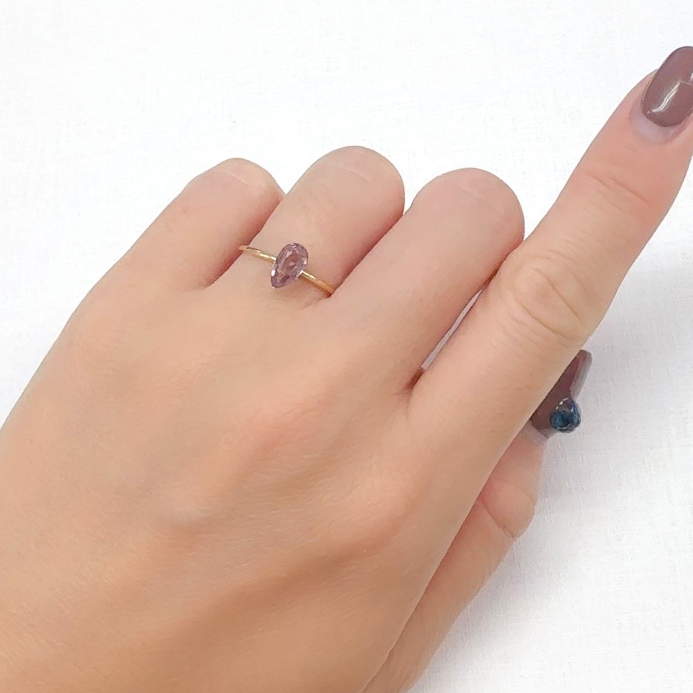 カラーシフト ピンクダイアスポア アフガニスタン産 0.62ct[240627981]7.8x4.3mm前後