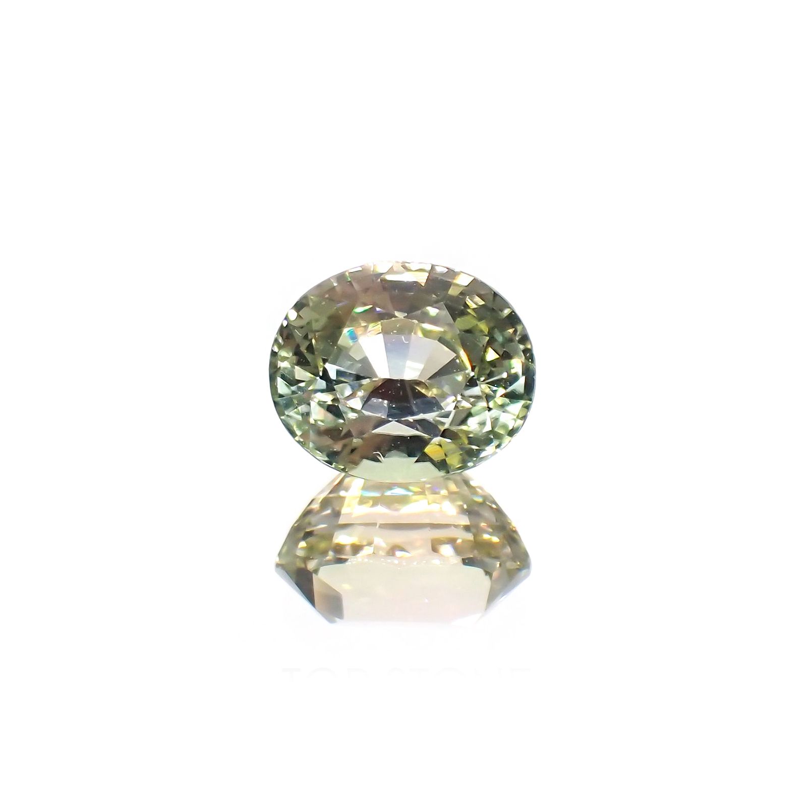 グリーントルマリン(宝石名トルマリン) ルワンダ産 ソ付(彩珠) 1.556ct / 7.4x6.2mm前後 [211013638]