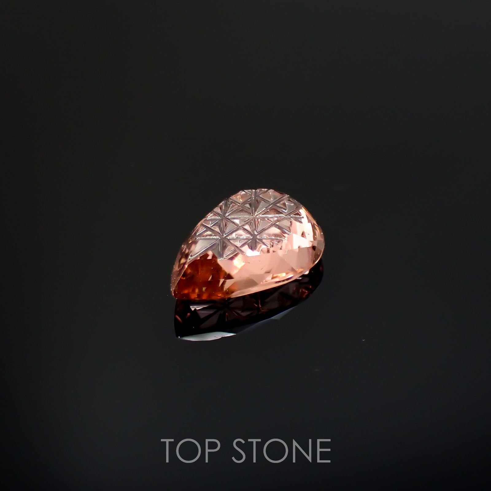 ◇甲州貴石切子Plus Three◇オレンジトルマリン(宝石名トルマリン) カード付き ブラジル産 2.47ct 識別済[220716747]11.8x8.1mm前後