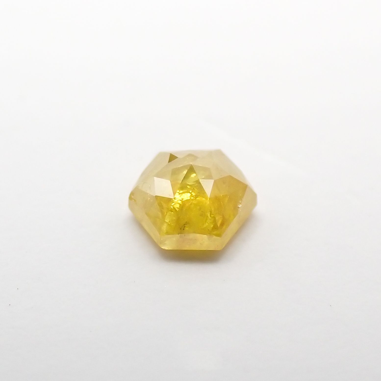 ◇ヘキサゴンアンティークカット◇イエローダイヤモンド ルース 0.07ct[210611065]2.5×2.4mm前後