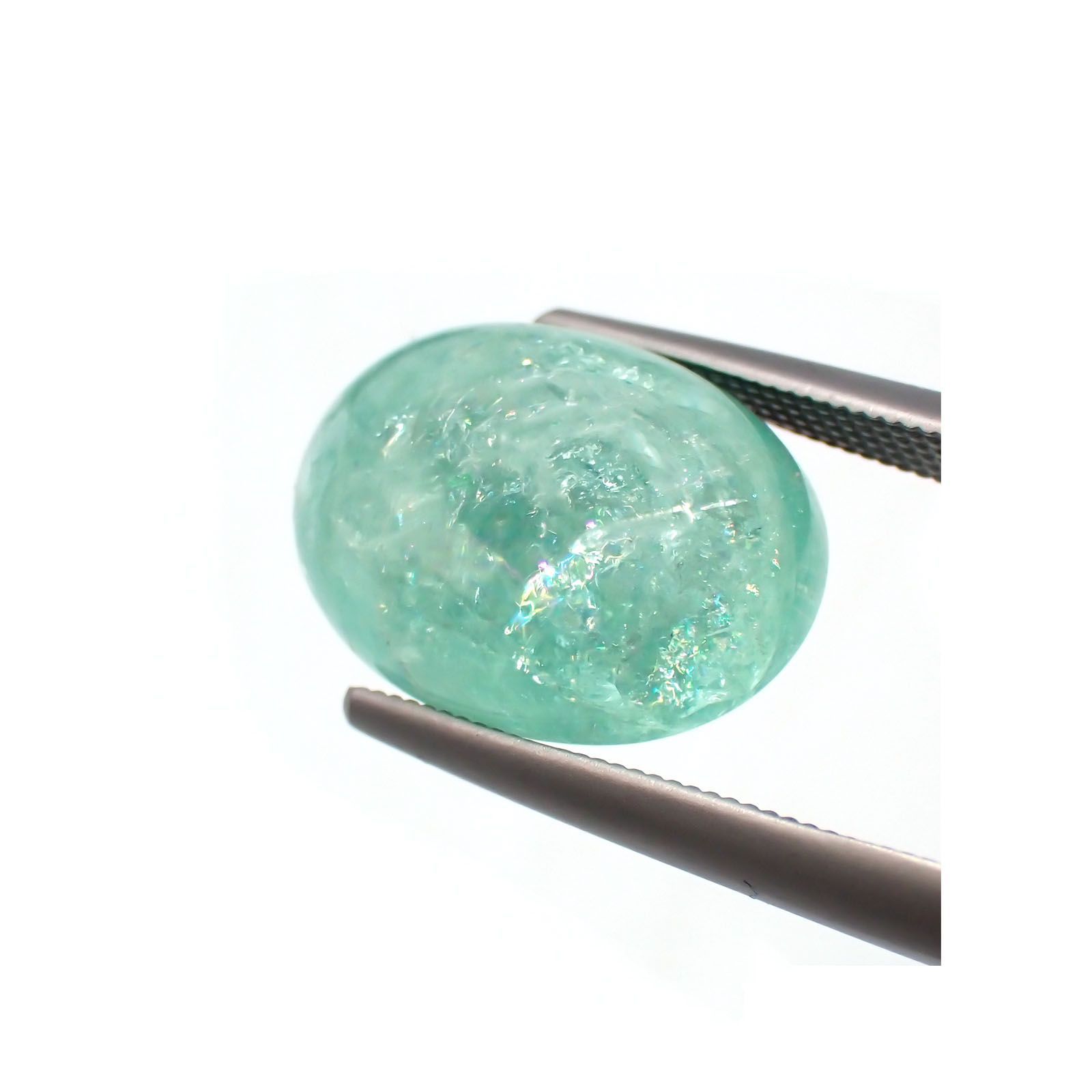 パライバトルマリン(宝石名トルマリン/別名パライバ・トルマリン) モザンビーク産 7.068ct ソ付(宝貴協)[21029494]13.9×10.1mm前後
