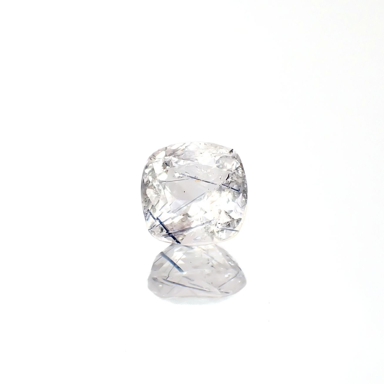 インディゴライトインクォーツ ブラジル産 2.52ct [241229600]8.3x8.3mm前後