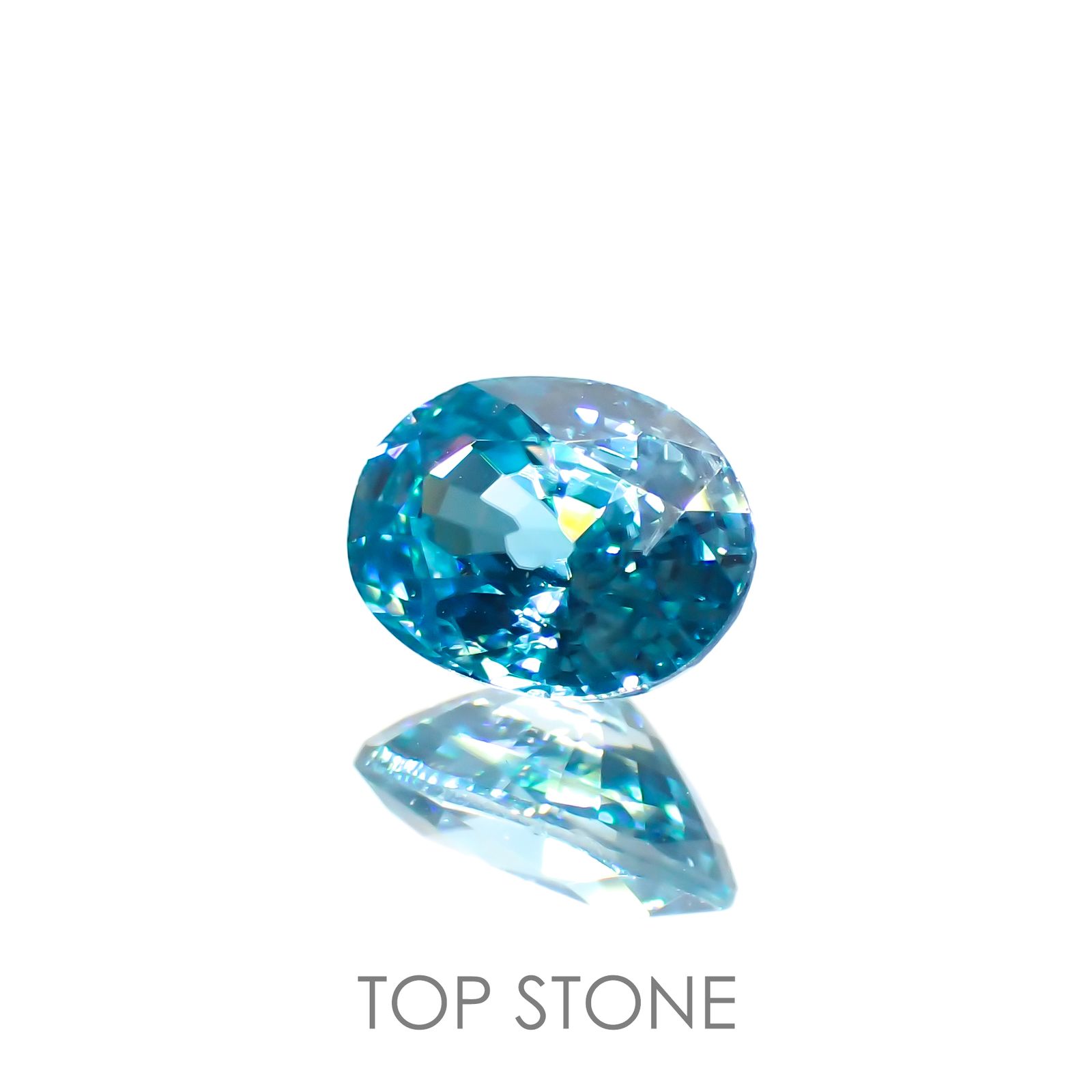 ブルージルコン(宝石名ジルコン) カンボジア産 1.85ct 識別済[20063296]7.8×6mm前後